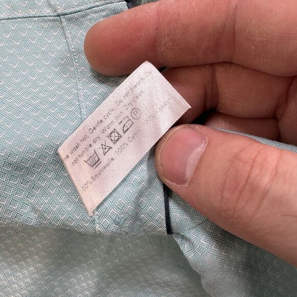 Eton Shirt Mens M 16.5 39 Blue Long Sleeve Button Up Cotton Slim Fit Dress - Picture 5 of 9